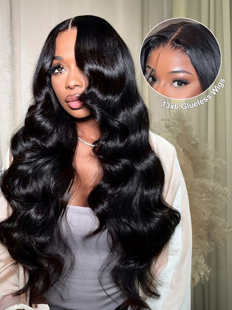 Ava 13x6 Pre Everythig Body Wave Glueless Wig With Drawstring Bleached Knots Ready to Go Lace Front Human Hair Wigs Pre Plucked