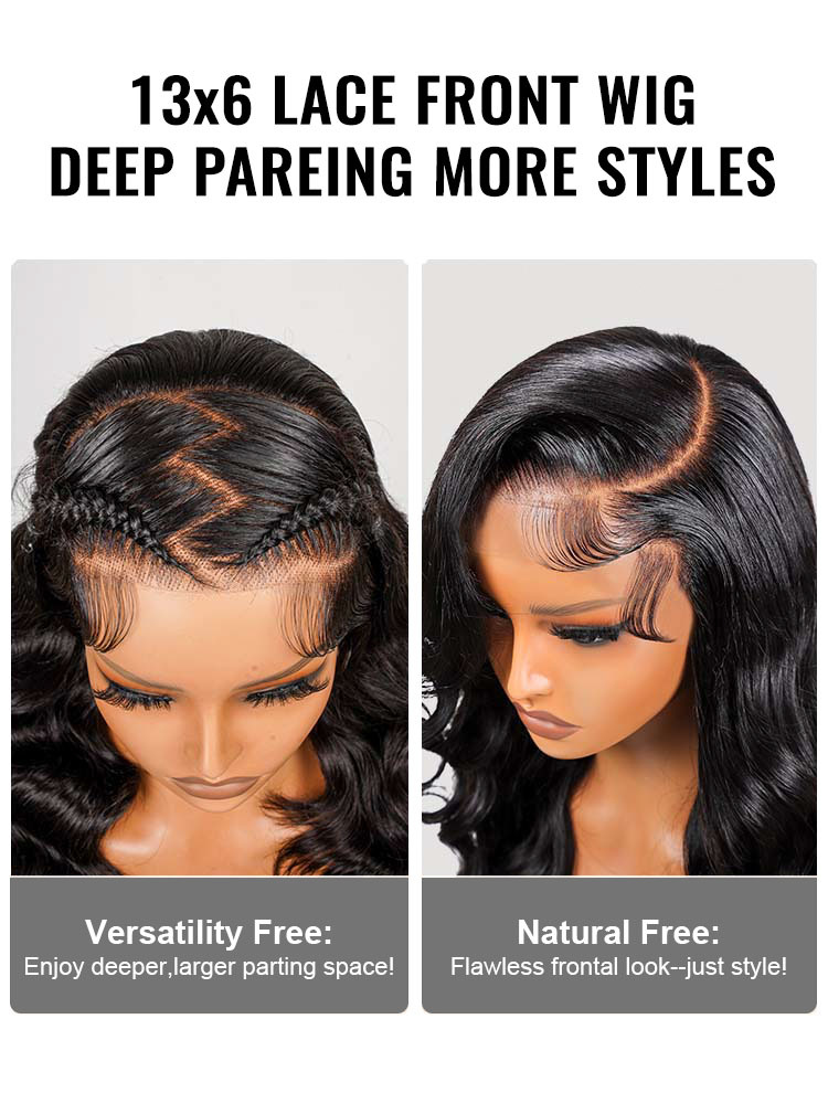 Ava 13x6 Pre Everythig Body Wave Glueless Wig With Drawstring Bleached Knots Ready to Go Lace Front Human Hair Wigs Pre Plucked