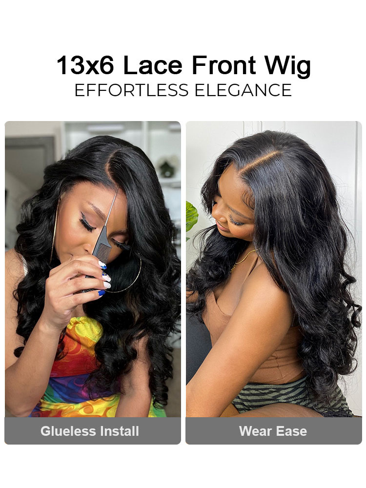 Ava 13x6 Pre Everythig Body Wave Glueless Wig With Drawstring Bleached Knots Ready to Go Lace Front Human Hair Wigs Pre Plucked
