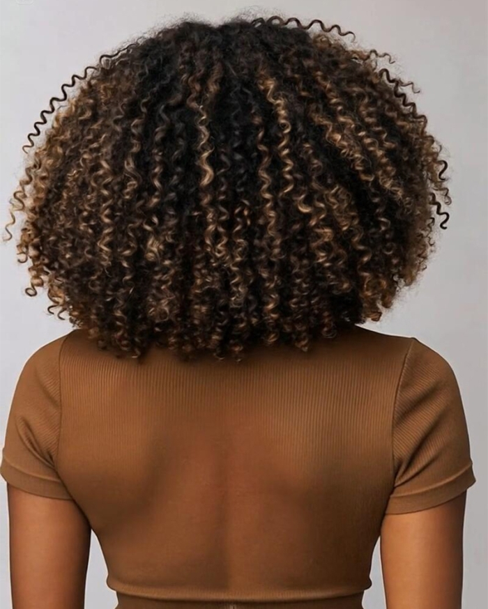 Bronze Streak Half Wig