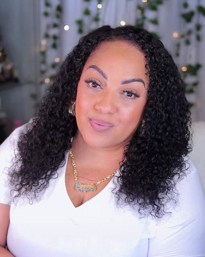 Burmese Curly All In One Half Wig