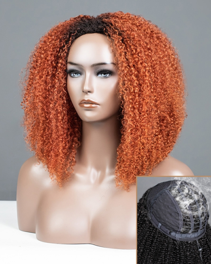 Charm Ginger Breathable Cap 3 In 1 Half Wig
