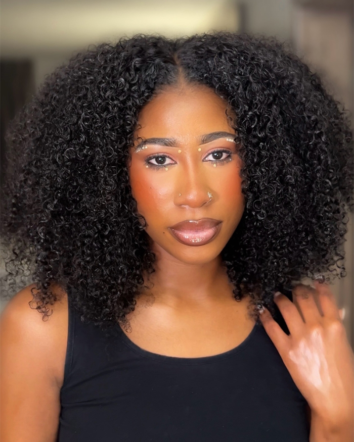 Curly Texture All In One Half Wig