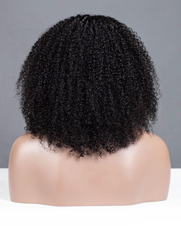 Curly Texture Breathable Cap Half Wig