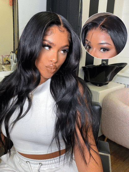 Ava Bleached Knots Glueless Body Wave Wig 13x6 Lace Front Human Hair Wigs With Drawstring Pre Plucked
