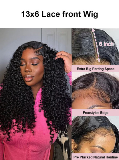 Isabella 250% Density Bleached Knots Glueless Burmese Curly Wig 13x6 Lace Front Human Hair Wigs With Drawstring Pre Plucked