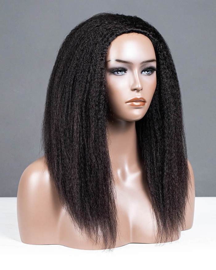 Kinky Blow-out Breathable Cap Half Wig