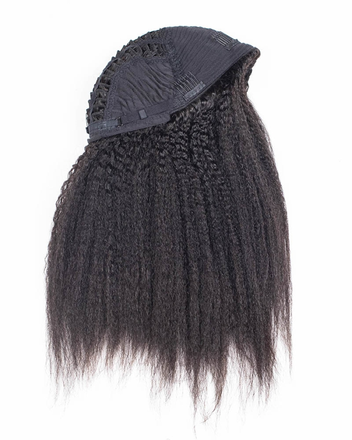 Kinky Blow-out Breathable Cap Half Wig