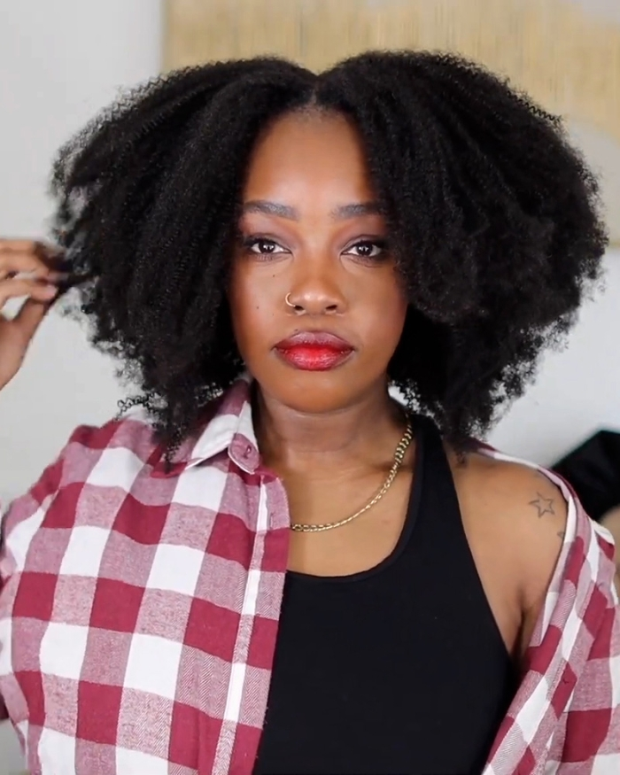 Kinky Texture All In One Half Wig