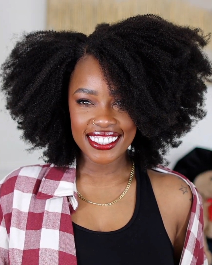 Kinky Texture All In One Half Wig