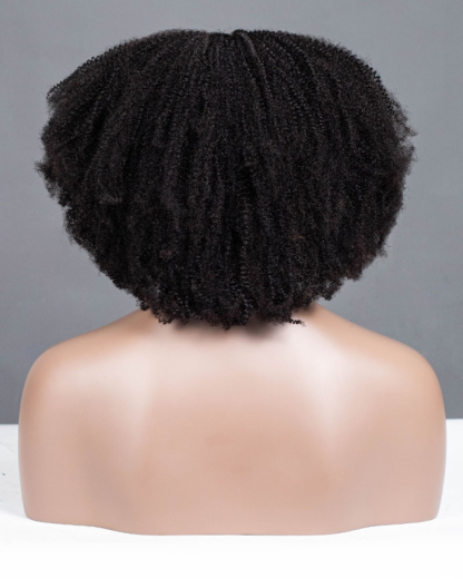 Kinky Texture Breathable Cap Half Wig