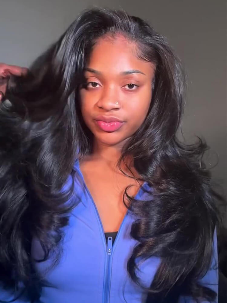 Maya Body Wave Flip Over Half Wigs with Drawstring Glueless Human Hair Wigs
