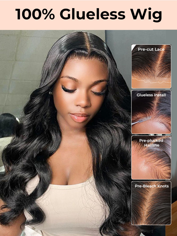 Maeve 13x6 HD Lace Frontal Wigs Bleached Knots Body Wave Glueless Human Hair Wigs Pre Plucked