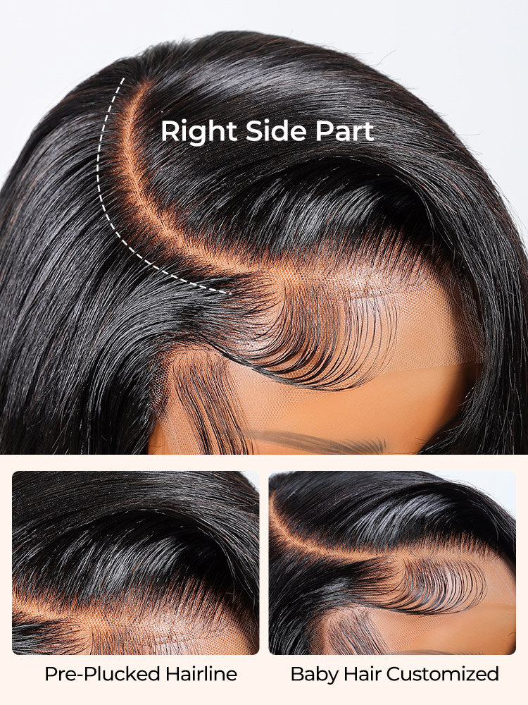 Ava Bleached Knots Glueless Body Wave Wig 13x6 Lace Front Human Hair Wigs With Drawstring Pre Plucked