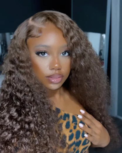Nora Brown Deep Wave Luxury Custom Wigs