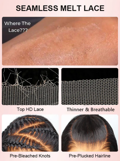 Olive 50Inch Straight 13x6 HD Lace front Wig Human Hair Glueless Wigs Pre Bleached Knots and Pre Plucked