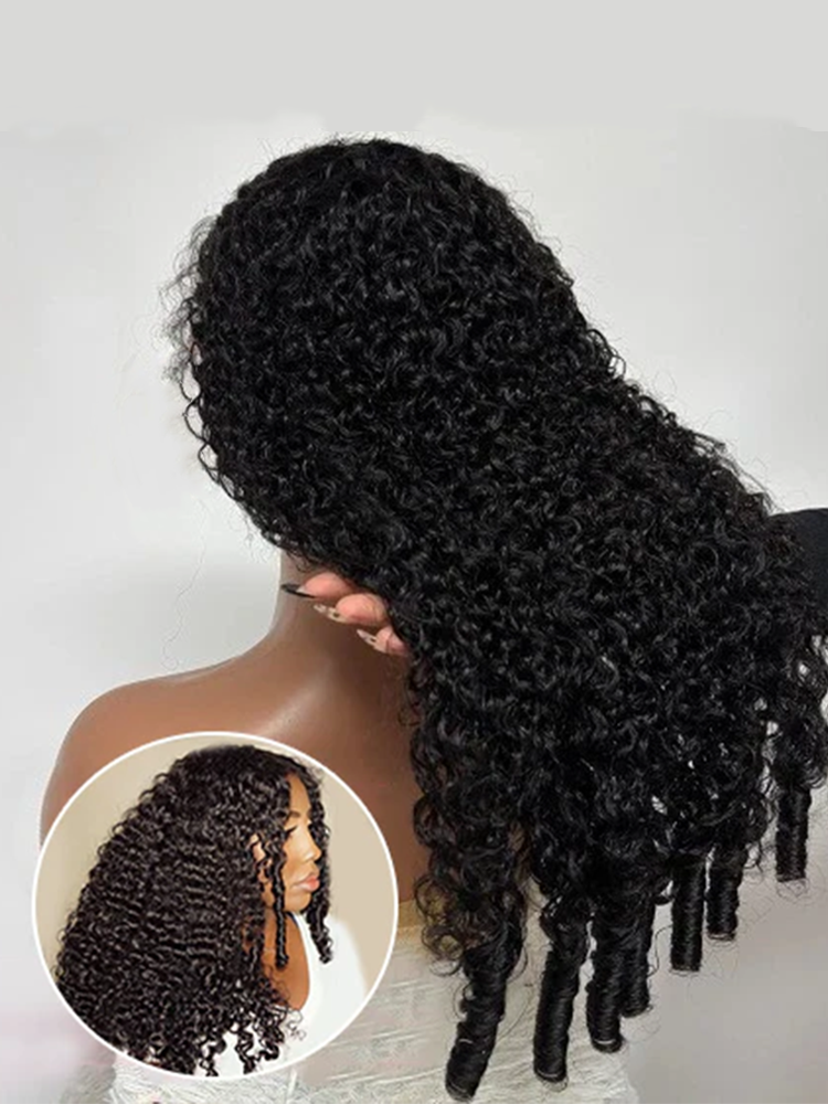 Holly 13x6 HD Lace Frontal Wigs Bleached Knots Burmese Curly Glueless Human Hair Wigs Pre Plucked