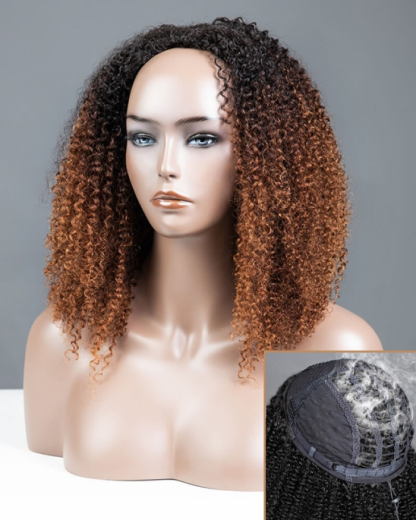 Ombre Breathable Cap 3 In 1 Half Wig