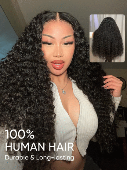 Paige 50Inch Deep Wave13x6 HD Lace front Wig Human Hair Glueless Wigs Pre Bleached Knots and Pre Plucked