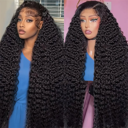 Paige 50Inch Deep Wave13x6 HD Lace front Wig Human Hair Glueless Wigs Pre Bleached Knots and Pre Plucked