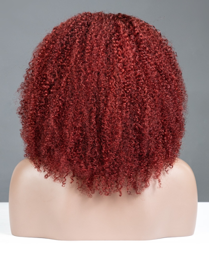 Red Hot Breathable Cap 3 In 1 Half Wig