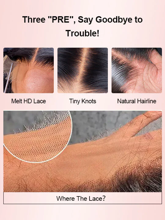 Rhea 50Inch Curly 13x6 HD Lace front Wig Human Hair Glueless Wigs Pre Bleached Knots and Pre Plucked