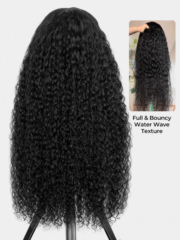 Rihanna 13x6 Pre Everythig Glueless Water Wave Wig With Drawstring Bleached Knots Ready to Go Lace Front Human Hair Wigs Pre Plucked