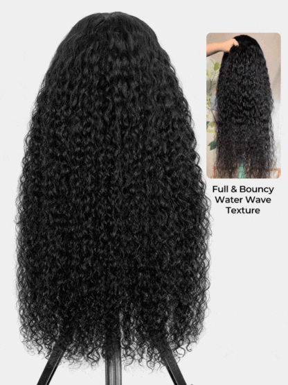 Rihanna 13x6 Pre Everythig Glueless Water Wave Wig With Drawstring Bleached Knots Ready to Go Lace Front Human Hair Wigs Pre Plucked