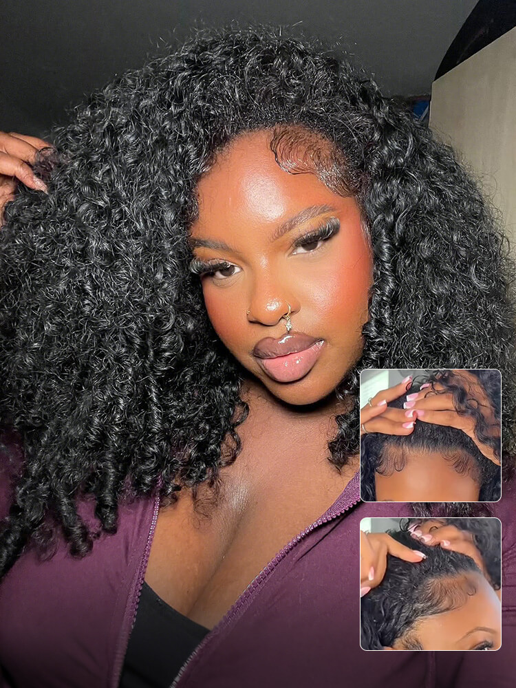 Ruby Burmese Curly Flip Over Half Wigs with Drawstring Glueless Human Hair Wigs