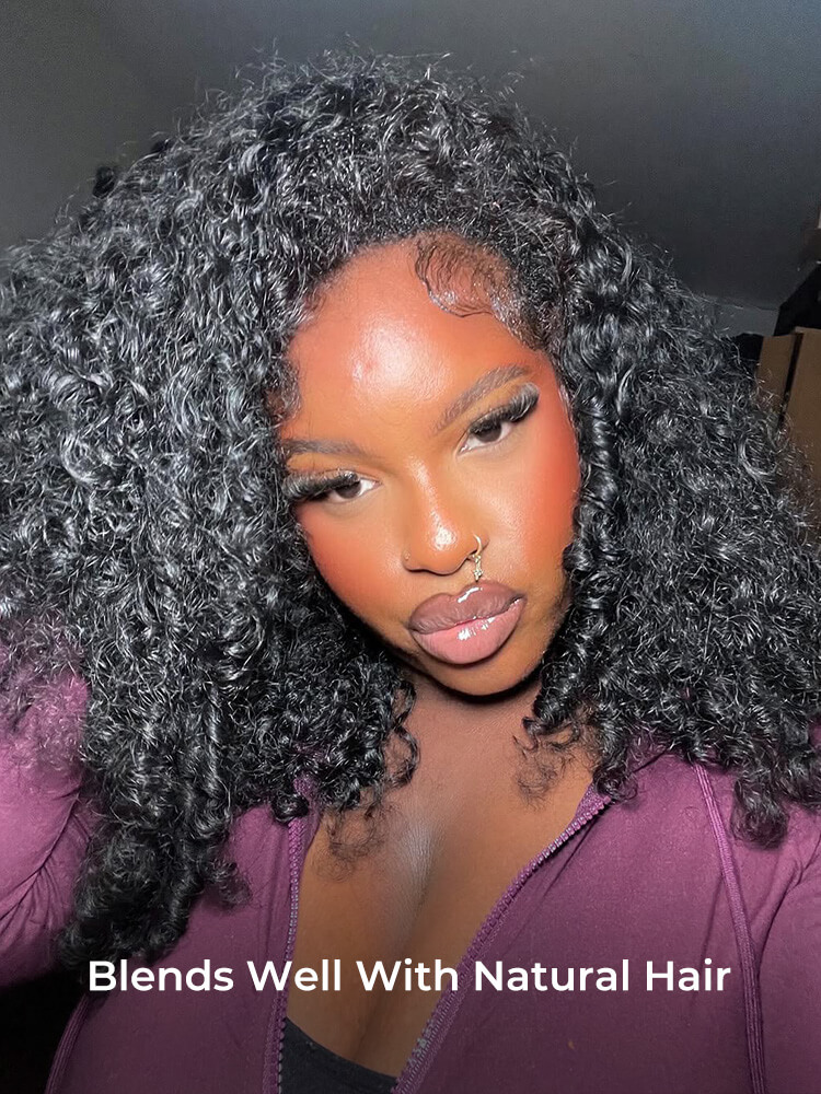 Ruby Burmese Curly Flip Over Half Wigs with Drawstring Glueless Human Hair Wigs