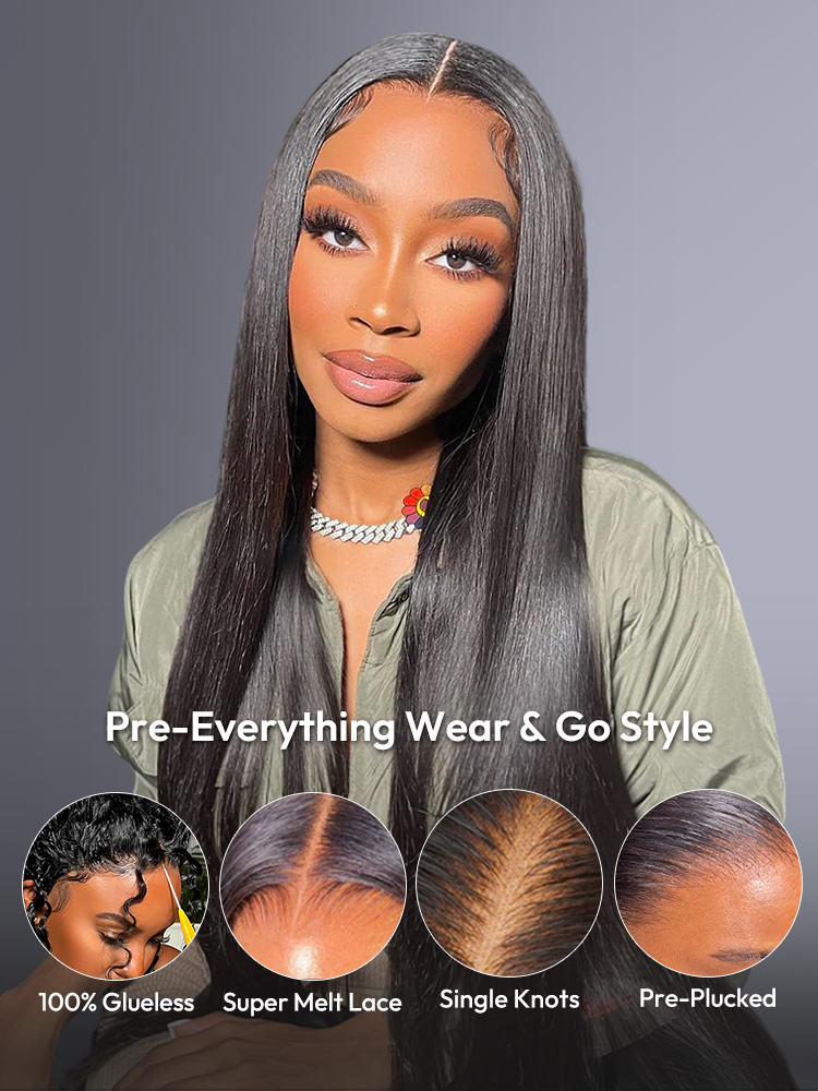 Sophia Bleached Knots Glueless Straight Wig 13x6 Lace Front Human Hair Wigs With Drawstring Pre Plucked