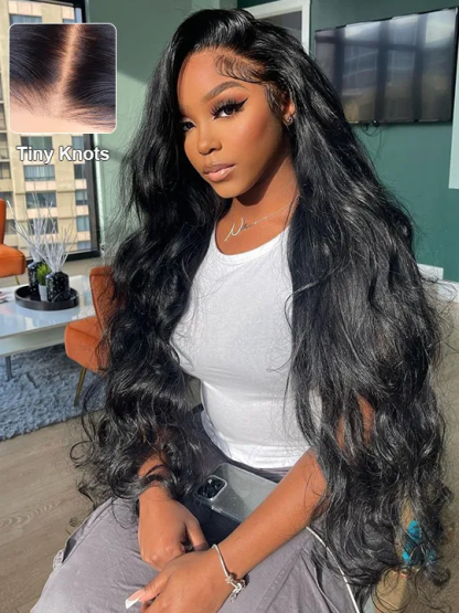 Tessa 50Inch Body Wave13x6 HD Lace front Wig Human Hair Glueless Wigs Pre Bleached Knots and Pre Plucked