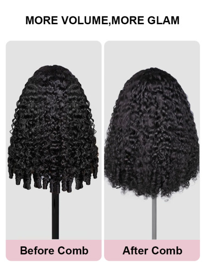 Zara Burmese Curly Half Wig With Drawstring Seamless 250% Density Glueless Flip-Over Half Wig Human Hair for Beginners