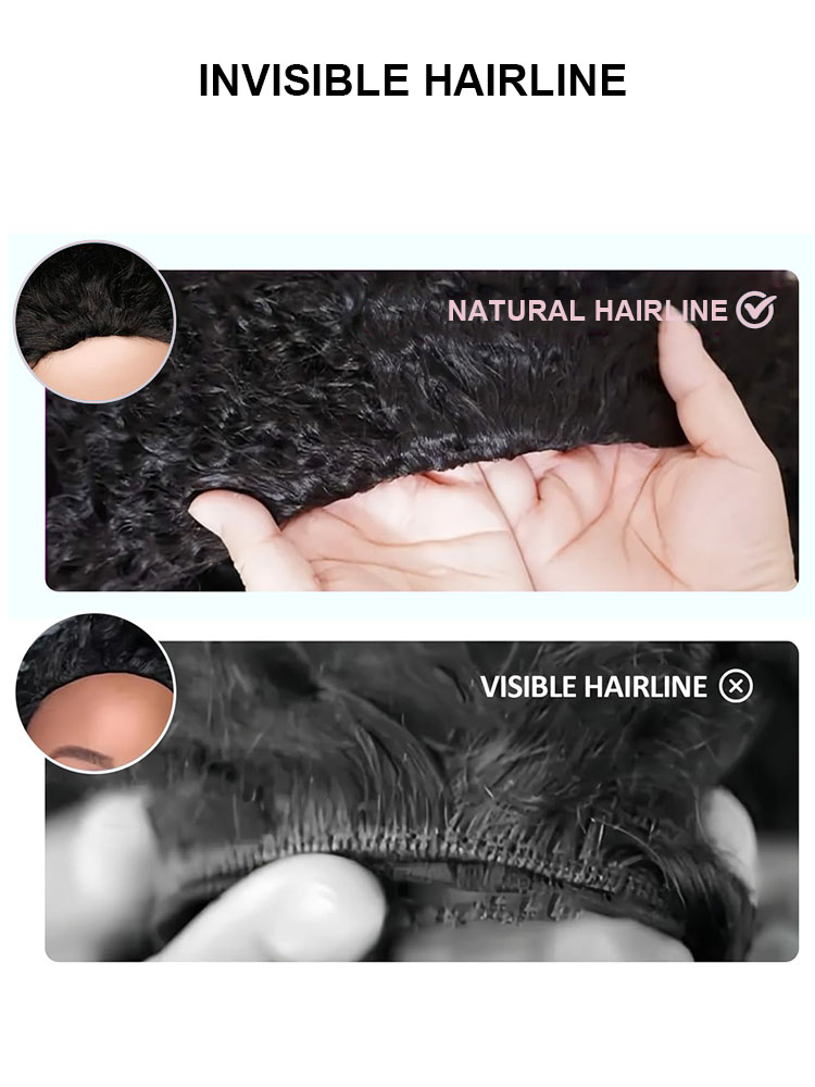 Zara Burmese Curly Half Wig With Drawstring Seamless 250% Density Glueless Flip-Over Half Wig Human Hair for Beginners