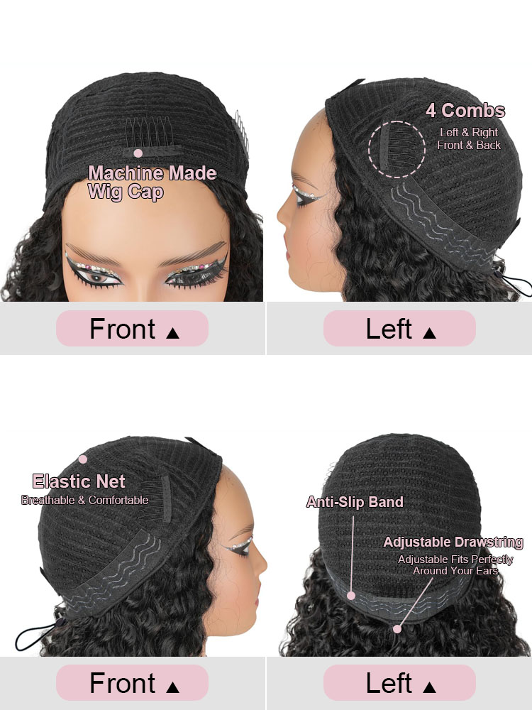 Zara Burmese Curly Half Wig With Drawstring Seamless 250% Density Glueless Flip-Over Half Wig Human Hair for Beginners