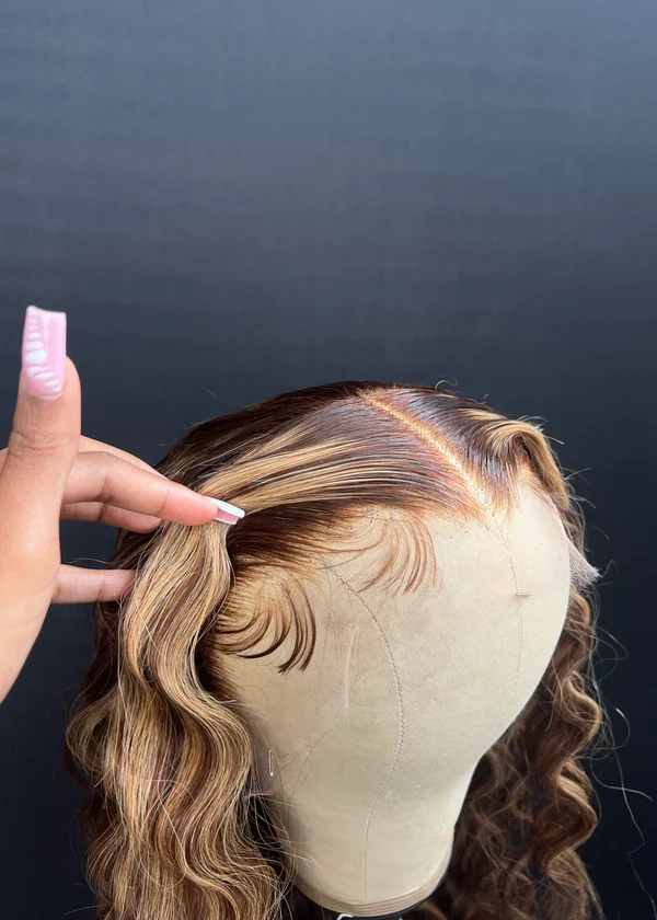Zoey Highlight Crimped Luxury Custom Wigs