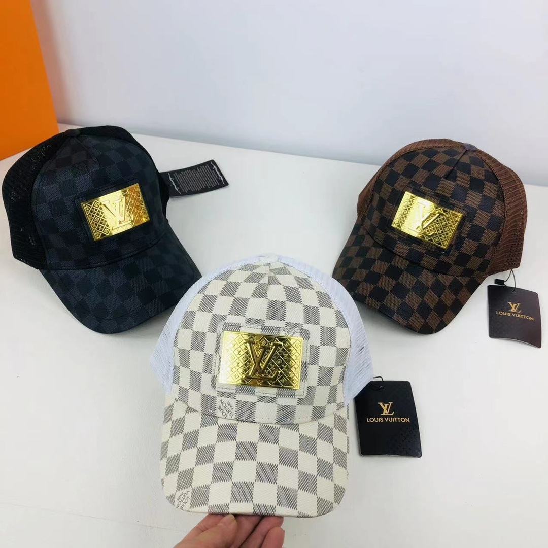 Metal LOGO Color Block Print Baseball Mesh Cap