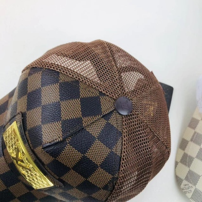 Metal LOGO Color Block Print Baseball Mesh Cap