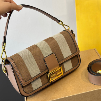 Baguette striped fabric bag