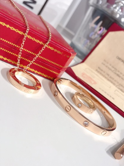 LOVE BRACELET, 4 DIAMONDS + LOVE RING, 3 DIAMONDS + LOVE NECKLACE, 3 DIAMONDS