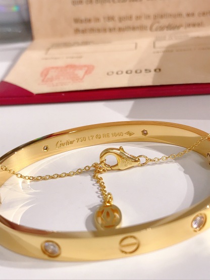 LOVE BRACELET, 4 DIAMONDS + JUSTE UN CLOU NECKLACE