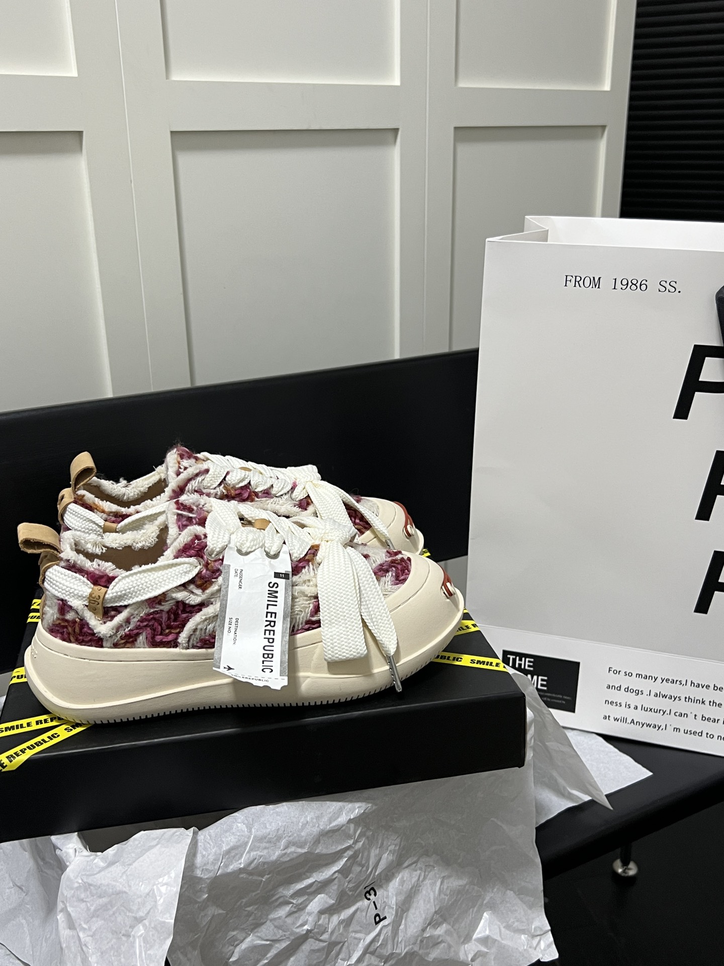 Rose Red Chevron Canvas Shoes