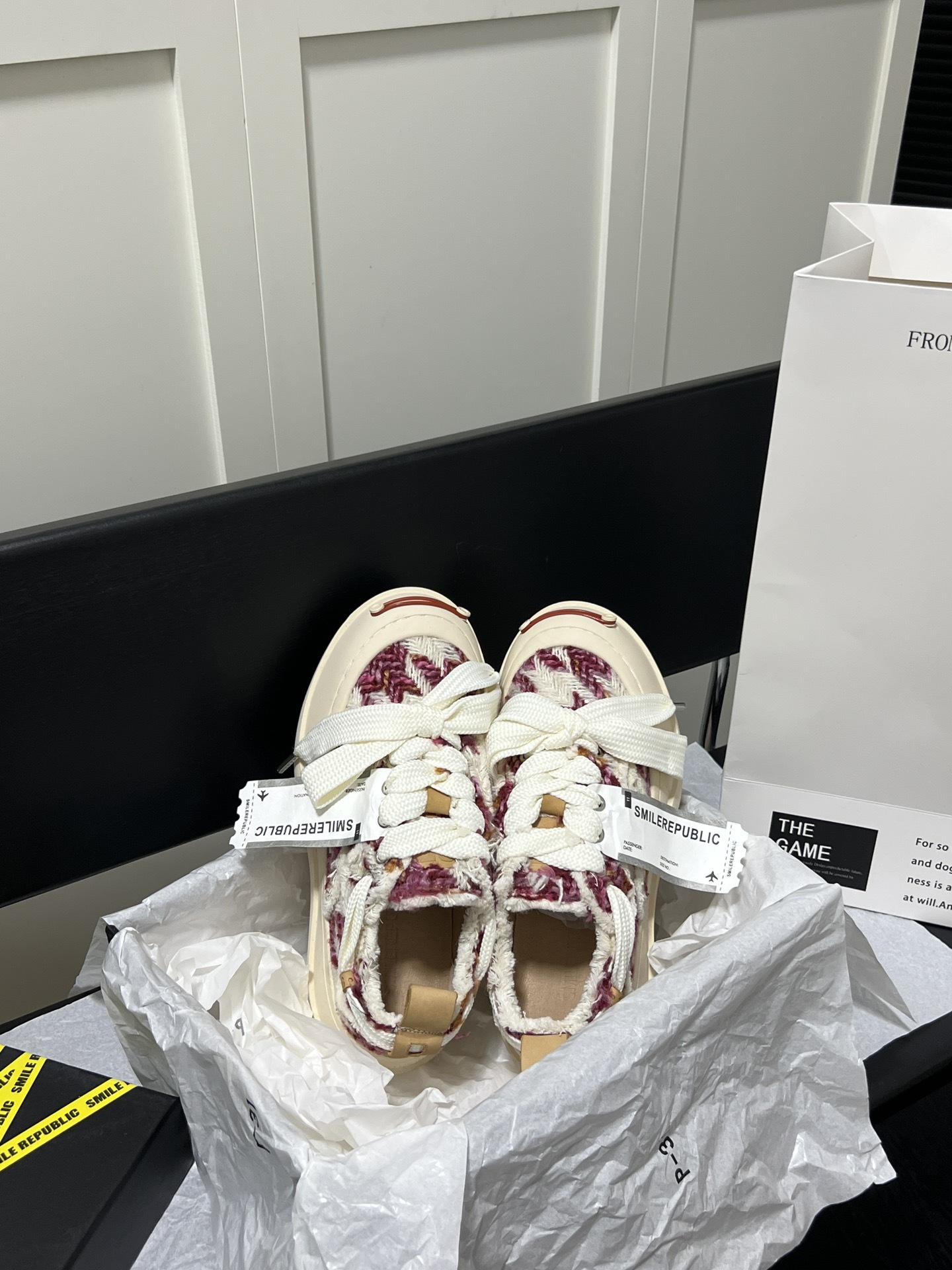 Rose Red Chevron Canvas Shoes