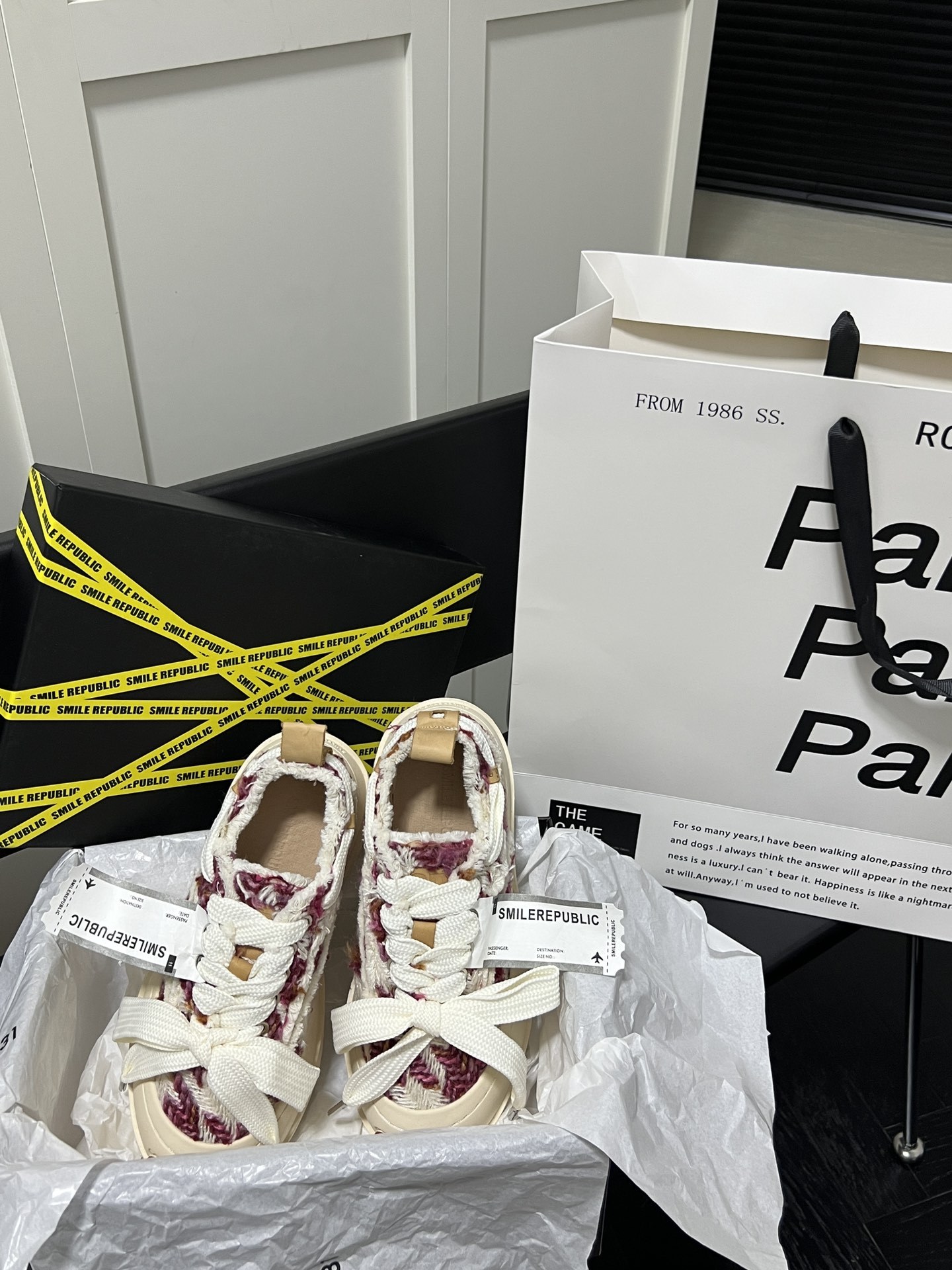 Rose Red Chevron Canvas Shoes