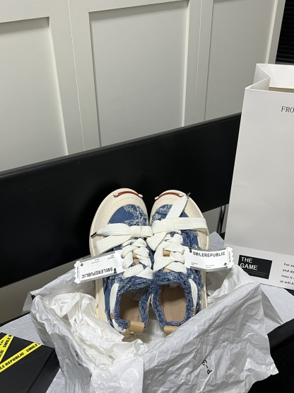 Denim Blue Low Canvas Sneaker Spring Fashion 2024 Canvas Shoes