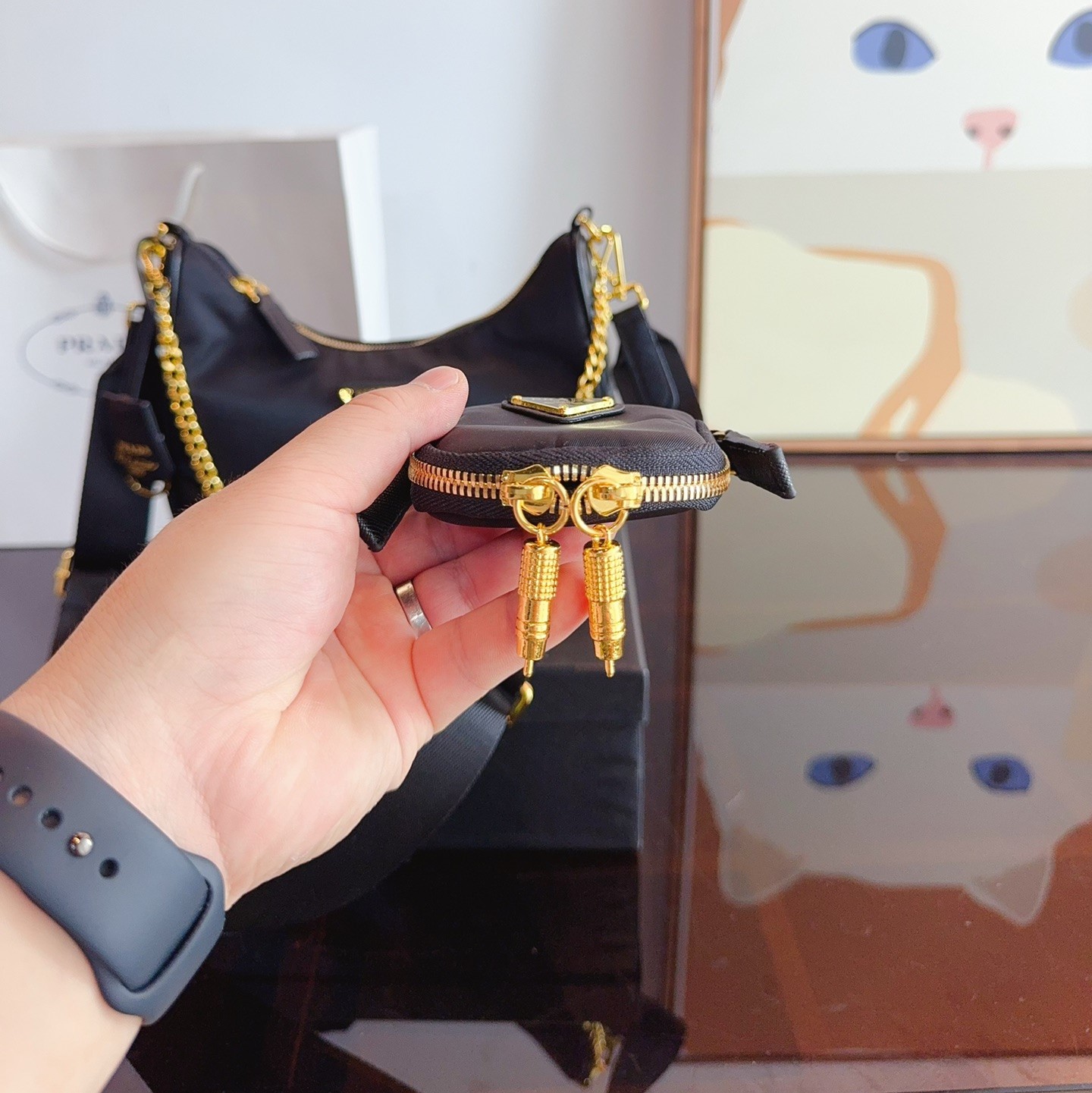 Re-Edition 2005 Re-Nylon and Saffiano leather bag