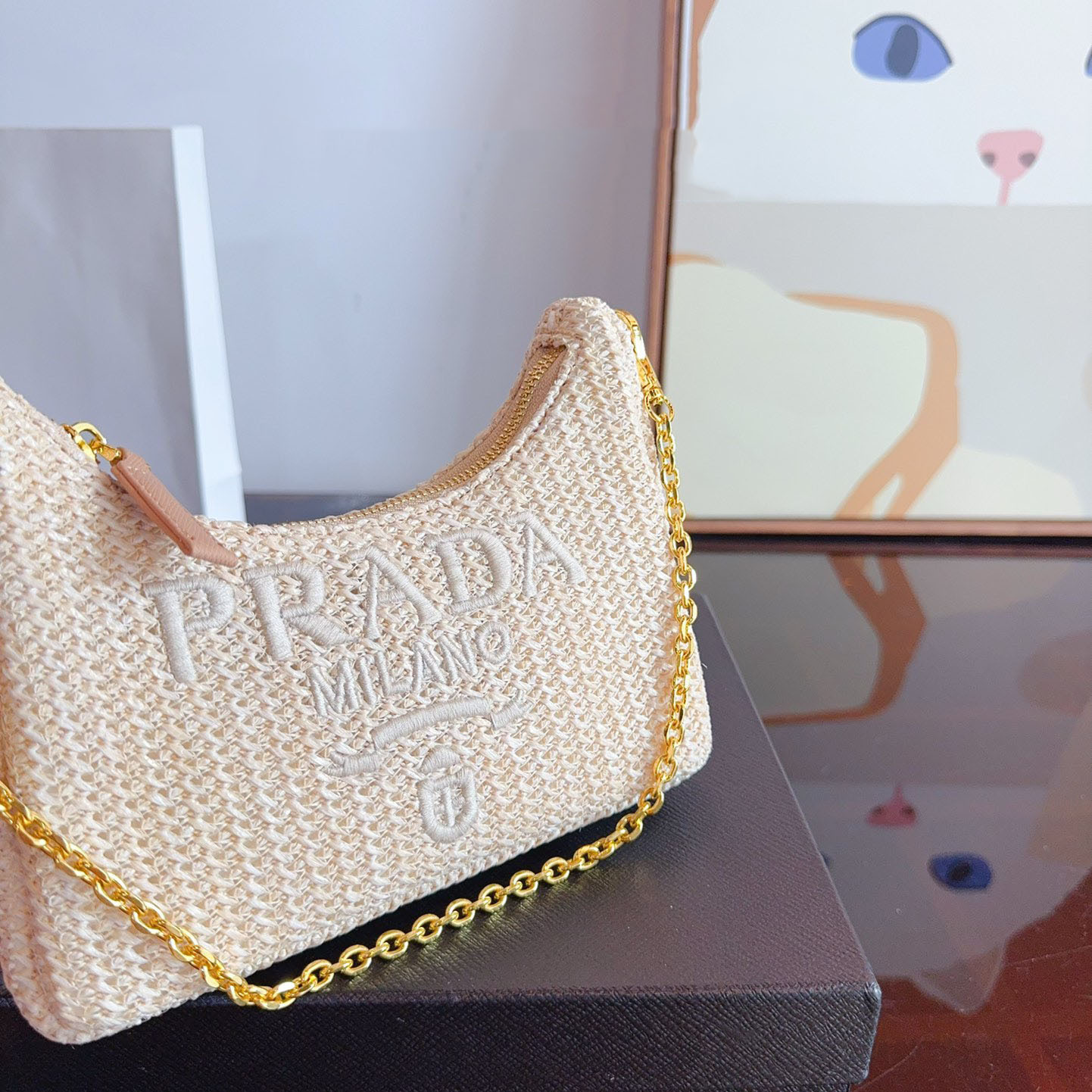 Yarn Raffia Effect Crochet Mini Re-Edition Shoulder Bag