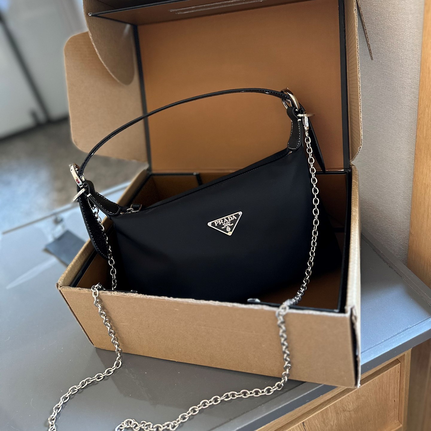 Re-Edition 2005 Re-Nylon and Saffiano mini bag