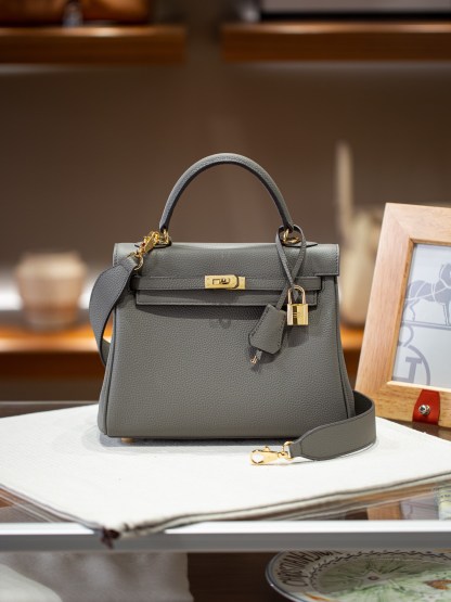 KELLY 25 FIRST LAYER TOGO COWHIDE GREY