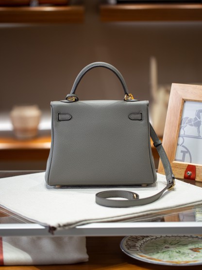 KELLY 25 FIRST LAYER TOGO COWHIDE GREY